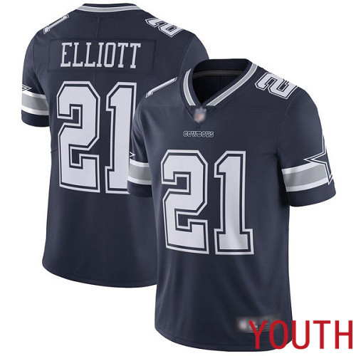 Youth Dallas Cowboys Limited Navy Blue Ezekiel Elliott Home #21 Vapor Untouchable NFL Jersey